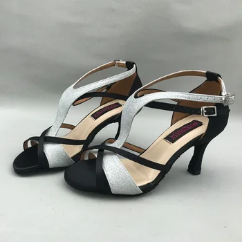 7.5 cm pete Elegantno latinski Ples Čevlji Za ženske Salsa čevlji pratice čevlji udobno latinsko čevlji MS6252BS nizko peto, na voljo